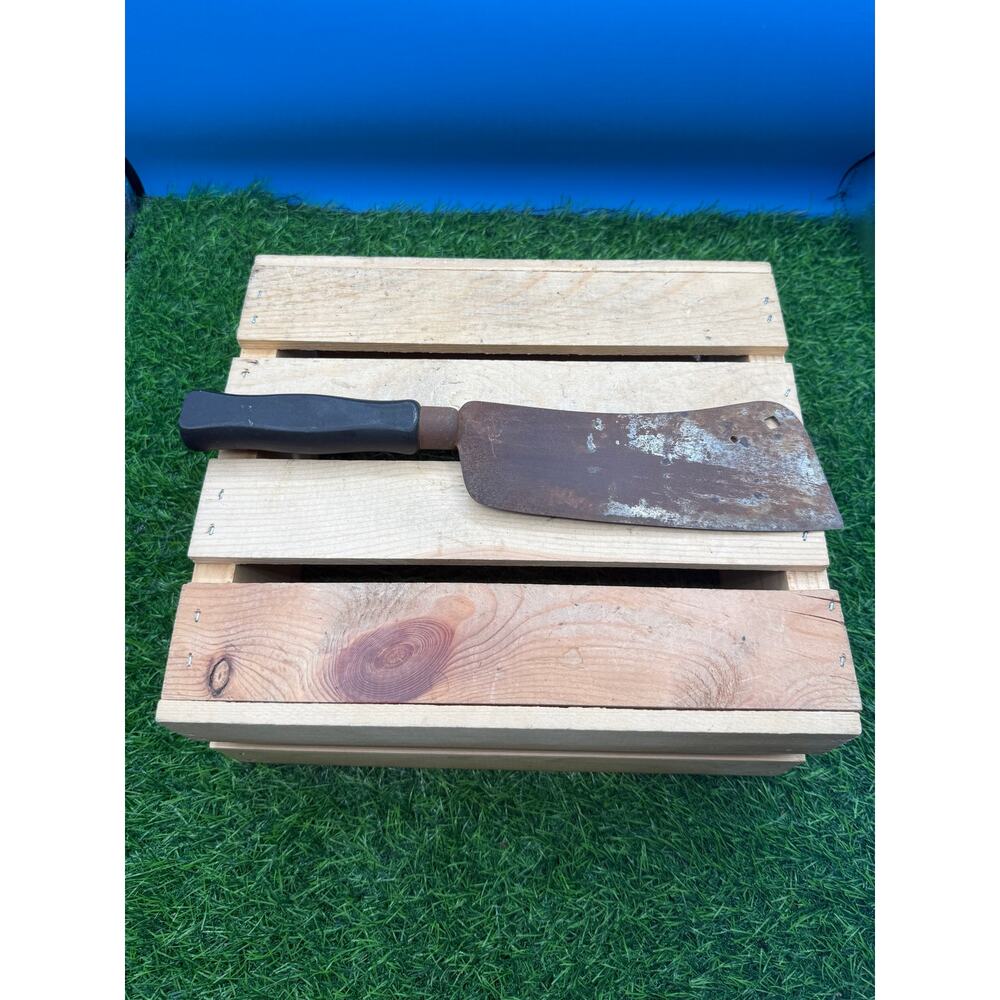 Vintage Heavy Duty Hog Splitter Meat Cleaver- Carbon Steel Antique Butcher Knife